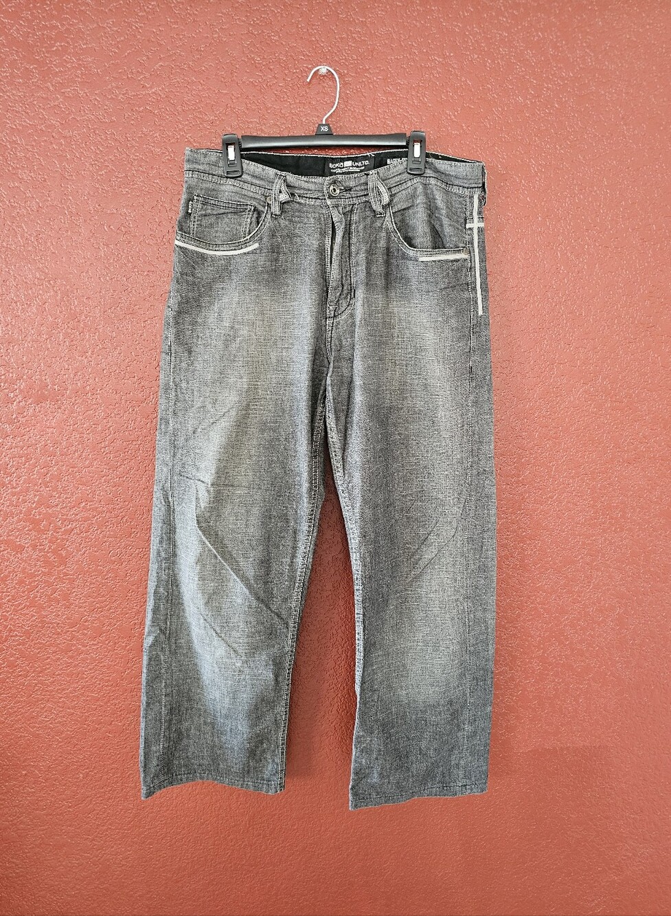 Ecko Unlimited Men's Washed Gray Straight Jeans